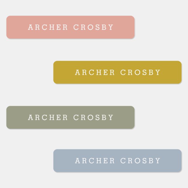 Modern Colorful Waterproof Name Labels (Group)