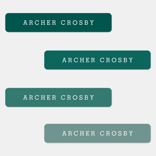 Modern Colorful Waterproof Name Labels (Group)