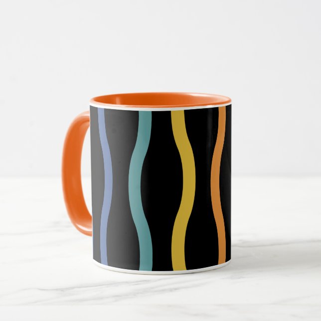 Modern Colorful Wave Pattern Mug (Front Left)