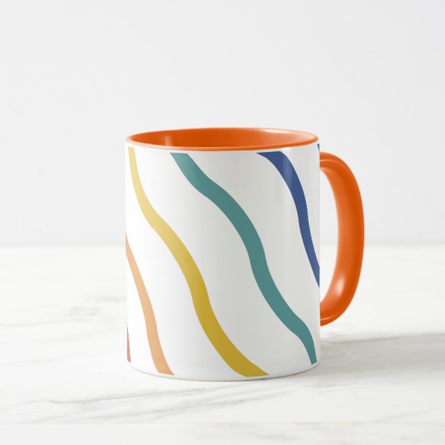 Modern Colorful Wave Pattern Mug (Front Right)