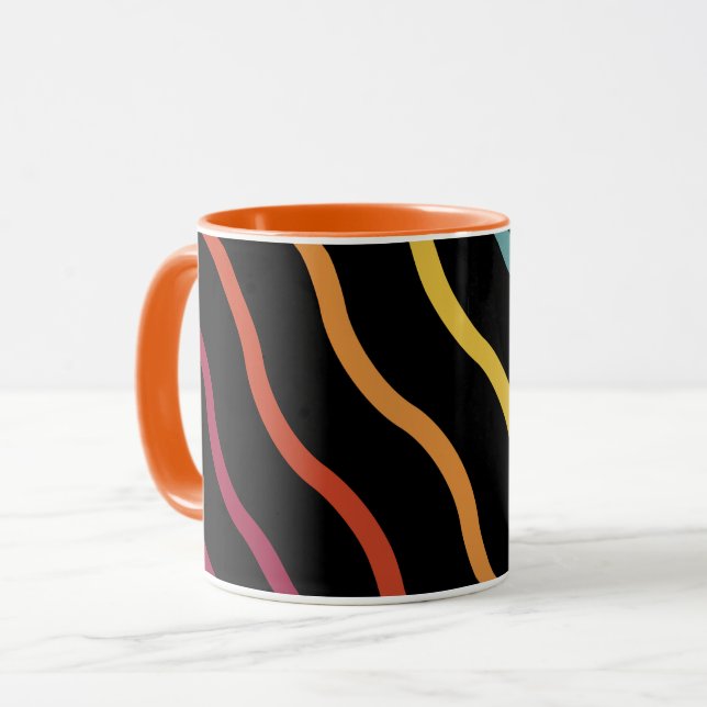 Modern Colorful Wave Pattern Mug (Front Left)