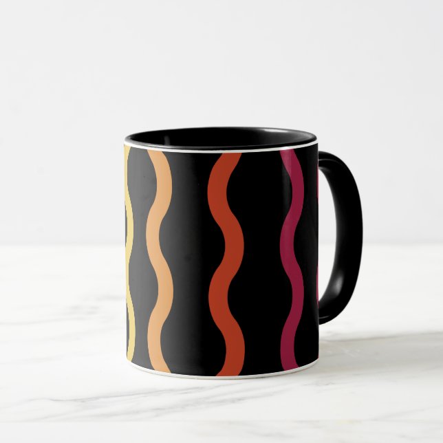 Modern Colorful Wave Pattern Mug (Front Right)