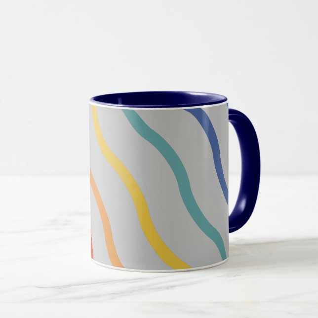 Modern Colorful Wave Pattern Mug (Front Right)