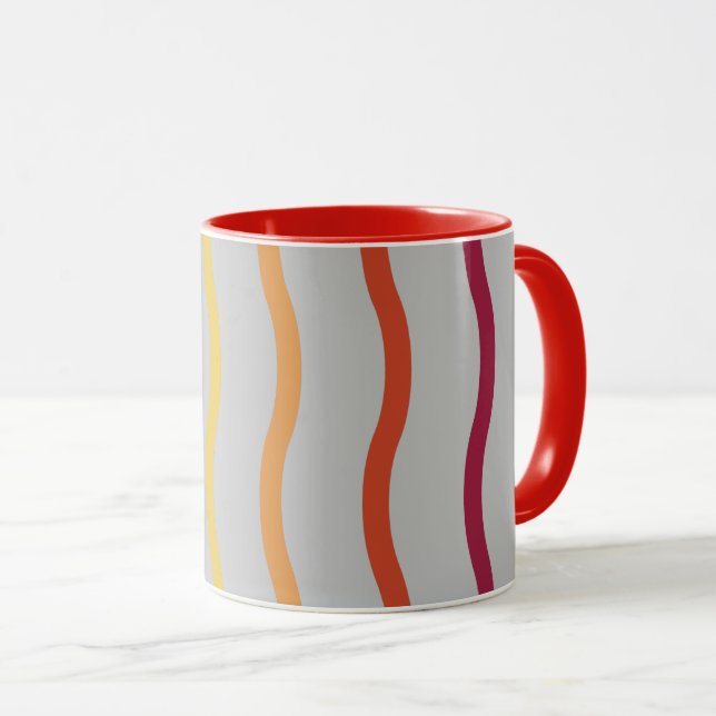 Modern Colorful Wave Pattern Mug (Front Right)