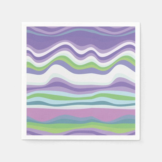 Modern Colorful Wavy Pattern  Napkins (Front)