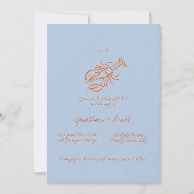 Modern Colorful Whimsical Hand Written Wedding Invitation (Front)