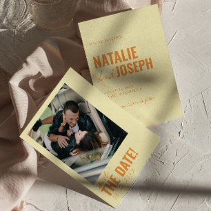 Modern Colorful Whimsical Unique Photo Wedding Save The Date
