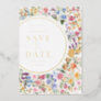 Modern Colorful Wildflower Wedding Save the Date Foil Invitation