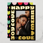 modern colorful wishes | christmas one photo onyx foil holiday card<br><div class="desc">bright colorful wishes | christmas holiday _____________________________ ***this design is part of a christmas holiday collection*** Introducing my Modern Simple Zazzle Christmas Collection, where bright and colorful wishes come to life! Embrace the holiday spirit with our eye-catching design that centers around the theme of joy, happiness, and love. The main...</div>