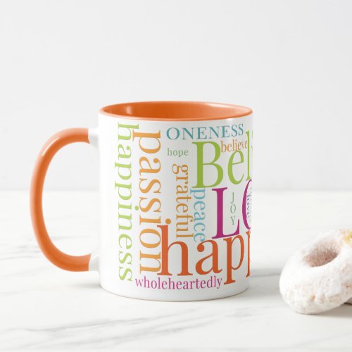 Modern Colorful Word Cloud Text Designs Mug