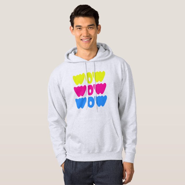 Modern colorful WOW MOM Saying Simple day Hoodie (Front Full)