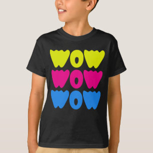 Modern colorful WOW MOM Saying Simple day T-Shirt