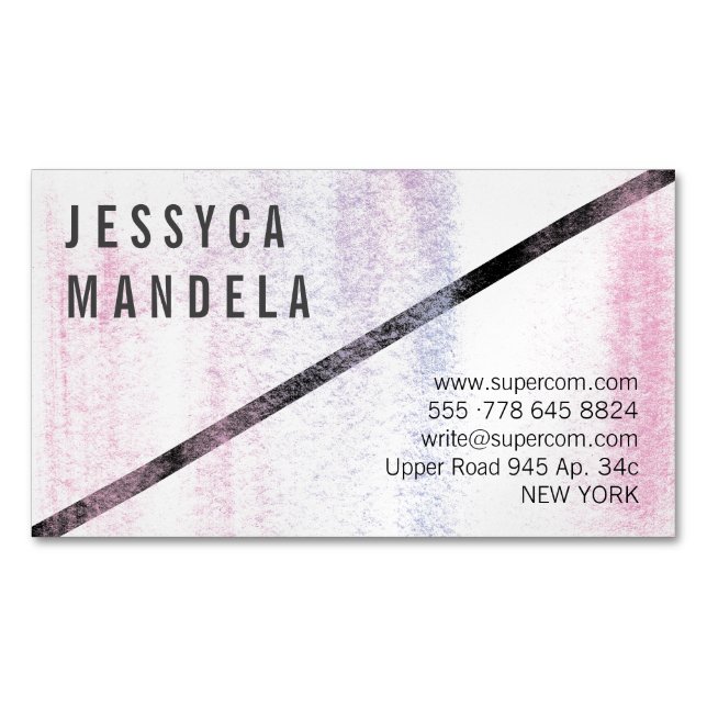 Modern Colors Business Card Magnet (Front)