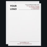 Modern Colors Design Letterhead with Your Logo<br><div class="desc">Your Colors and Font - Simple Personalized Business Office Letterhead with Logo - Add Your Logo - Image / Business Name - Company / Address - Contact Information - Resize and move or remove and add elements / image with customization tool. Choose / add your favorite elements and text colors...</div>