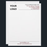 Modern Colors Design Letterhead with Your Logo<br><div class="desc">Your Colors and Font - Simple Personalized Business Office Letterhead with Logo - Add Your Logo - Image / Business Name - Company / Address - Contact Information - Resize and move or remove and add elements / image with customization tool. Choose / add your favorite elements and text colors...</div>