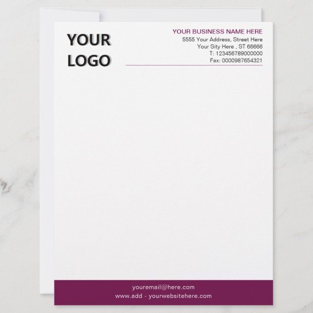 Modern Colors Design Your Letterhead with Logo (Front)
