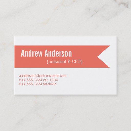 Customizable Modern Colors Emberglow & White Design 2 Card Business Card Template
