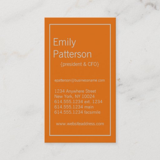 Customizable Modern Colors Light Gray &amp; Orange 2 Business Card
