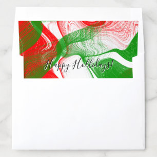 Modern Colors of Christmas Red Green Envelope Liner