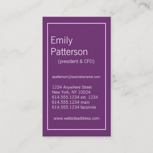Modern Colors :: Phlox &amp; White Business Card
