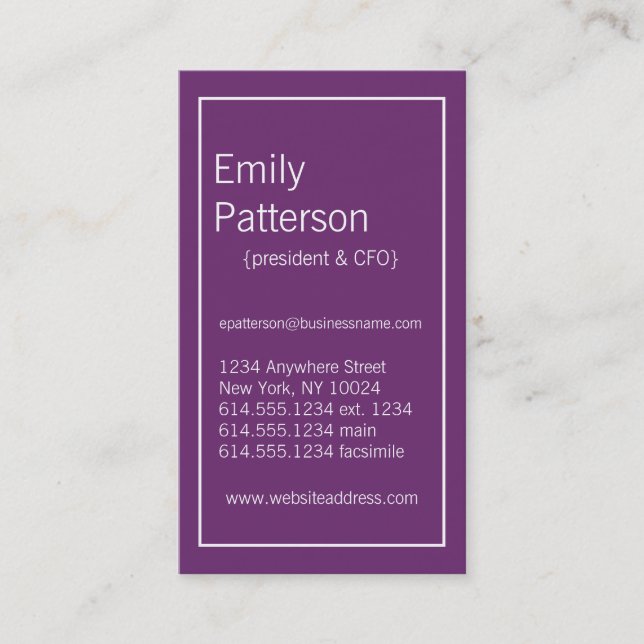 Modern Colors :: Phlox & White Business Card (Front)