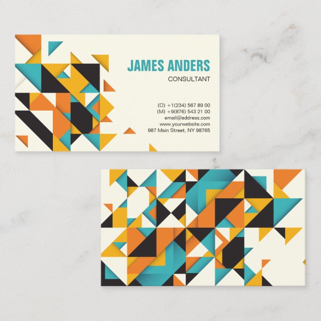 Modern Colors Shapes Minimal Abstract Professional Business Card (Front/Back)