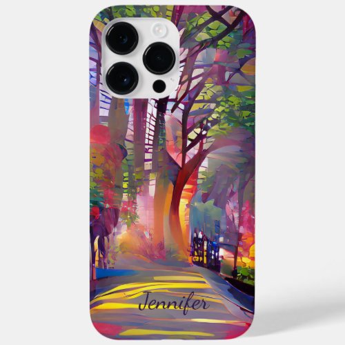 Modern colourful country lane  custom name Case_Mate iPhone 14 pro max case