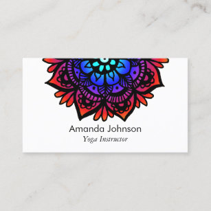 Modern Colourful Mandala Yoga Instructor Business Card