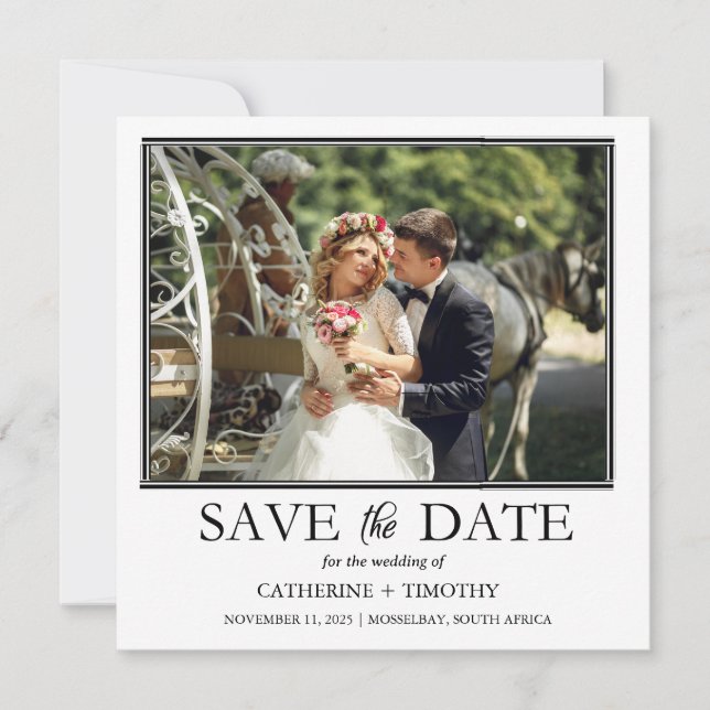 Modern Colourful Photo Wedding  Save The Date (Front)