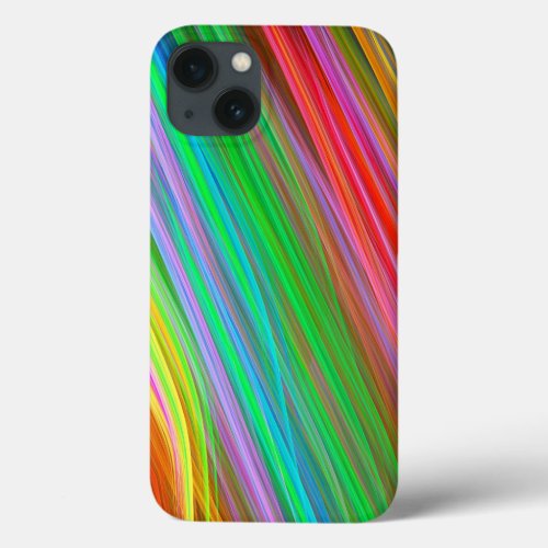 Modern colourful striped iPhone 13 case