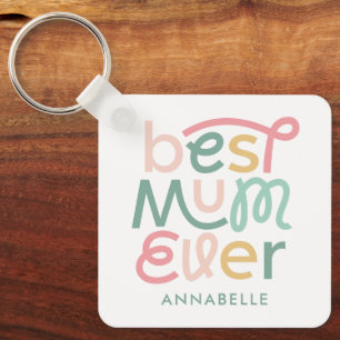 Modern colourful typography elegant stylish keychain
