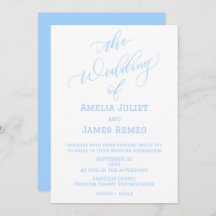 Modern Columbia Blue and White Simple Wedding