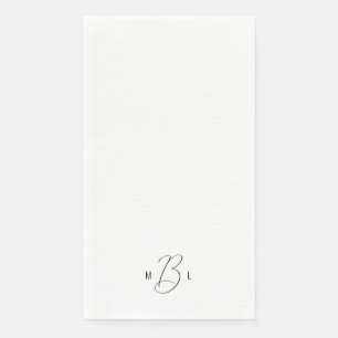 Modern Combo Font Monogram Wedding  Paper Guest Towels