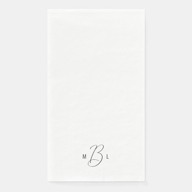 Modern Combo Font Monogram Wedding  Paper Guest Towels (Front)