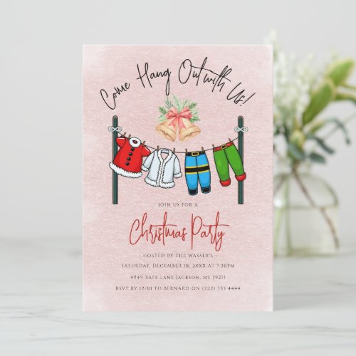 Modern Come Hang Out Santa Claus Christmas Party Invitation