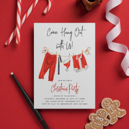 Modern &#39;Come Hang Out&#39; Santa Claus Christmas Party Invitation