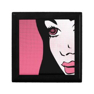 Modern Comic Book Pop Art of Woman's Face Gift Box