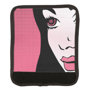 Modern Comic Book Pop Art of Woman's Face Luggage Handle Wrap