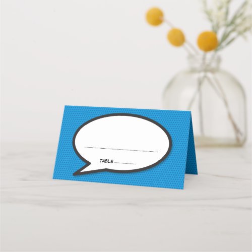 Modern Comic Book Speech Bubble Wedding Place Card