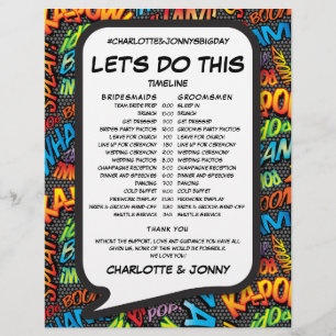 Modern Comic Book Wedding Schedule Timeline