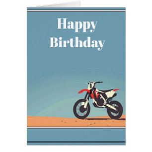 Modern Comic Dirt Bike Greeting Card