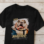 Modern Comic Simple Cool Grunge Custom Pet Photo T-Shirt<br><div class="desc">This simple and classic design is composed of serif typography and add a custom photo of your pet.</div>