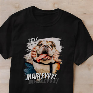 Modern Comic Simple Cool Grunge Custom Pet Photo T-Shirt