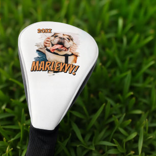 Modern Comic Simple Grunge Custom Pet Photo Golf Head Cover