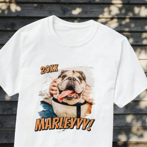 Modern Comic Simple Grunge Custom Pet Photo T-Shirt