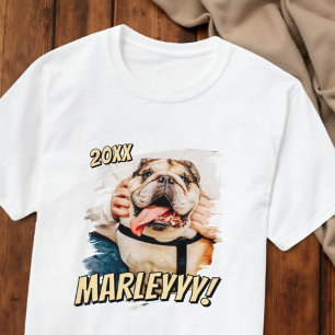 Modern Comic Simple Grunge Custom Pet Photo T-Shirt