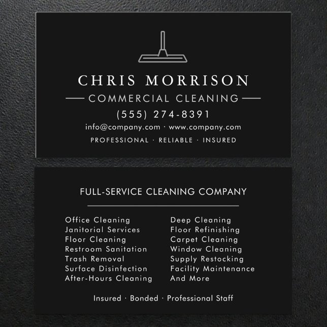 Modern Commercial Cleaning Business Card (Creator Uploaded)