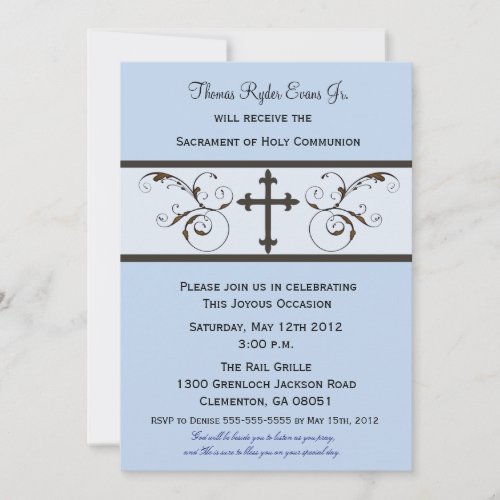 Modern Communion Invitations for Boys