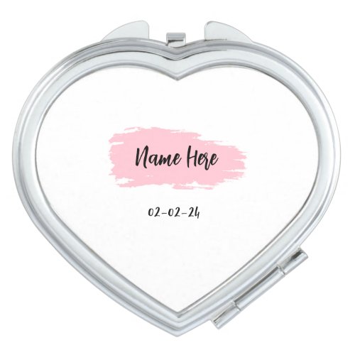 Modern Compact Mirror _Pink Personalized Design