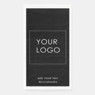 Modern Company Business Corporate Logo Black Paper Guest Towels